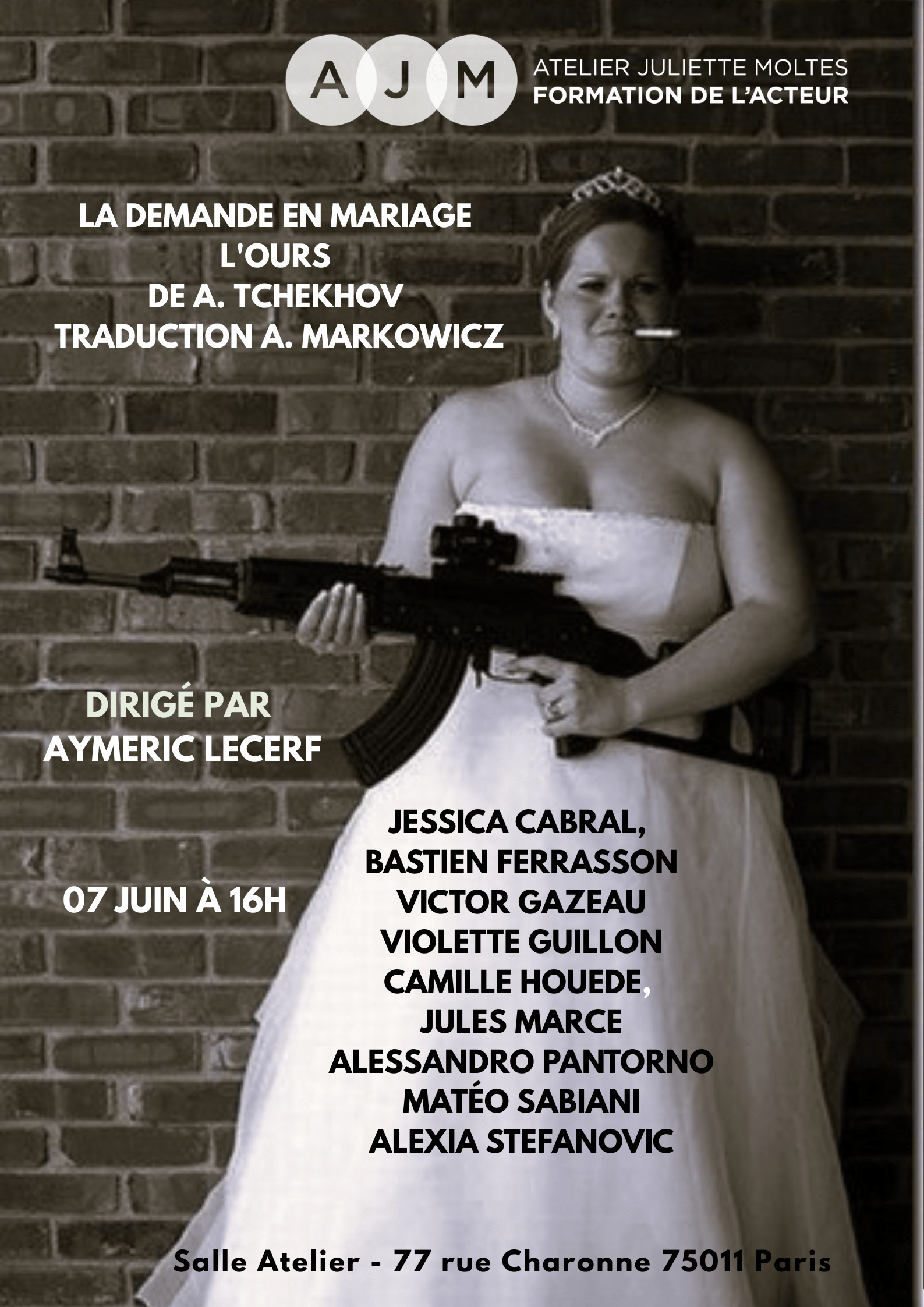 La demande en mariage L'ours de A. Tchekhov Traduction A. Markowicz ATELIER JULIETTE MOLTES