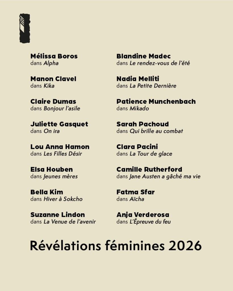 nommée dans les révélations féminines César 2026