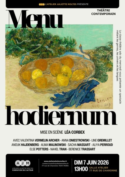 MENU HODIERNUM ATELIER JULIETTE MOLTES