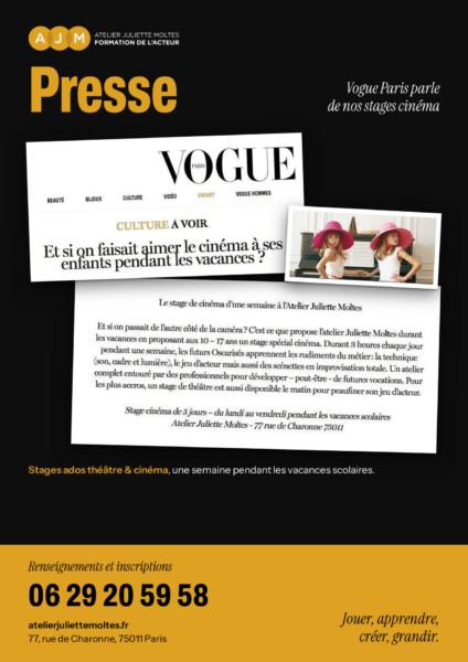 STAGES THÉÂTRE ET/OU CINÉMA POUR ADOS