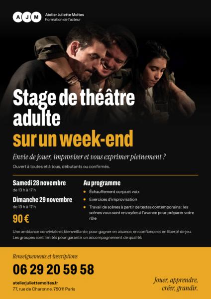 STAGE THÉÂTRE ADULTE ATELIER JULIETTE MOLTES